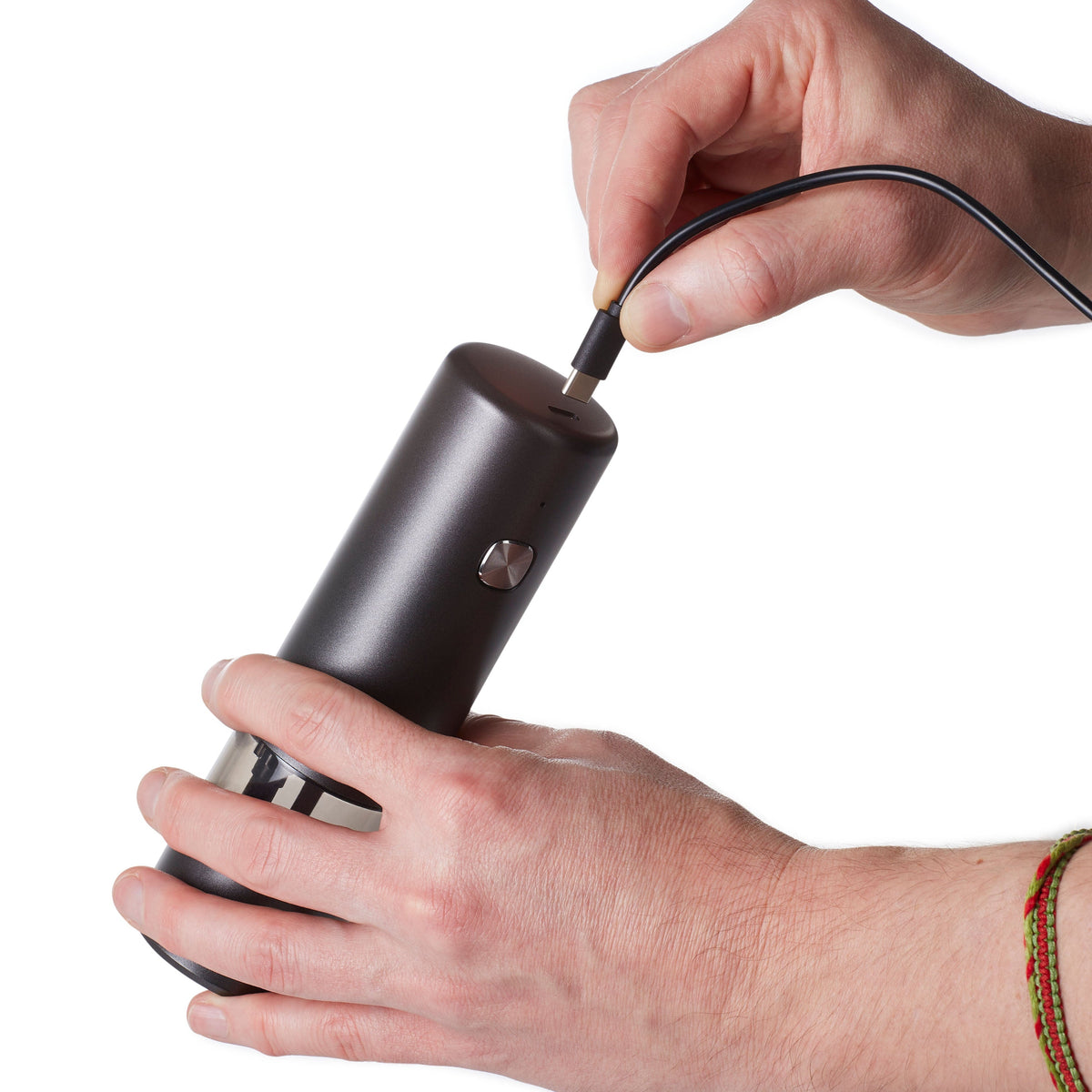 i.Mill rechargeable electric salt and pepper mill - dark and light grey