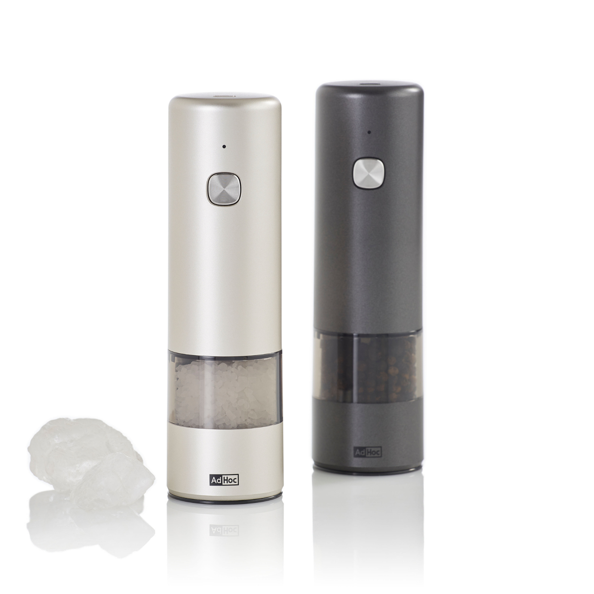 i.Mill rechargeable electric salt and pepper mill - dark and light grey