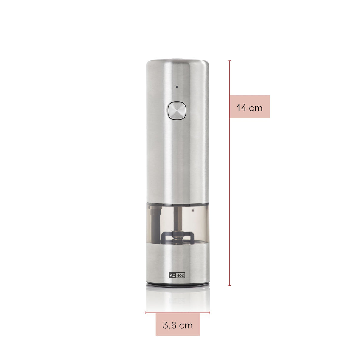 i.Mill Mini rechargeable electric salt and pepper mill - stainless steel