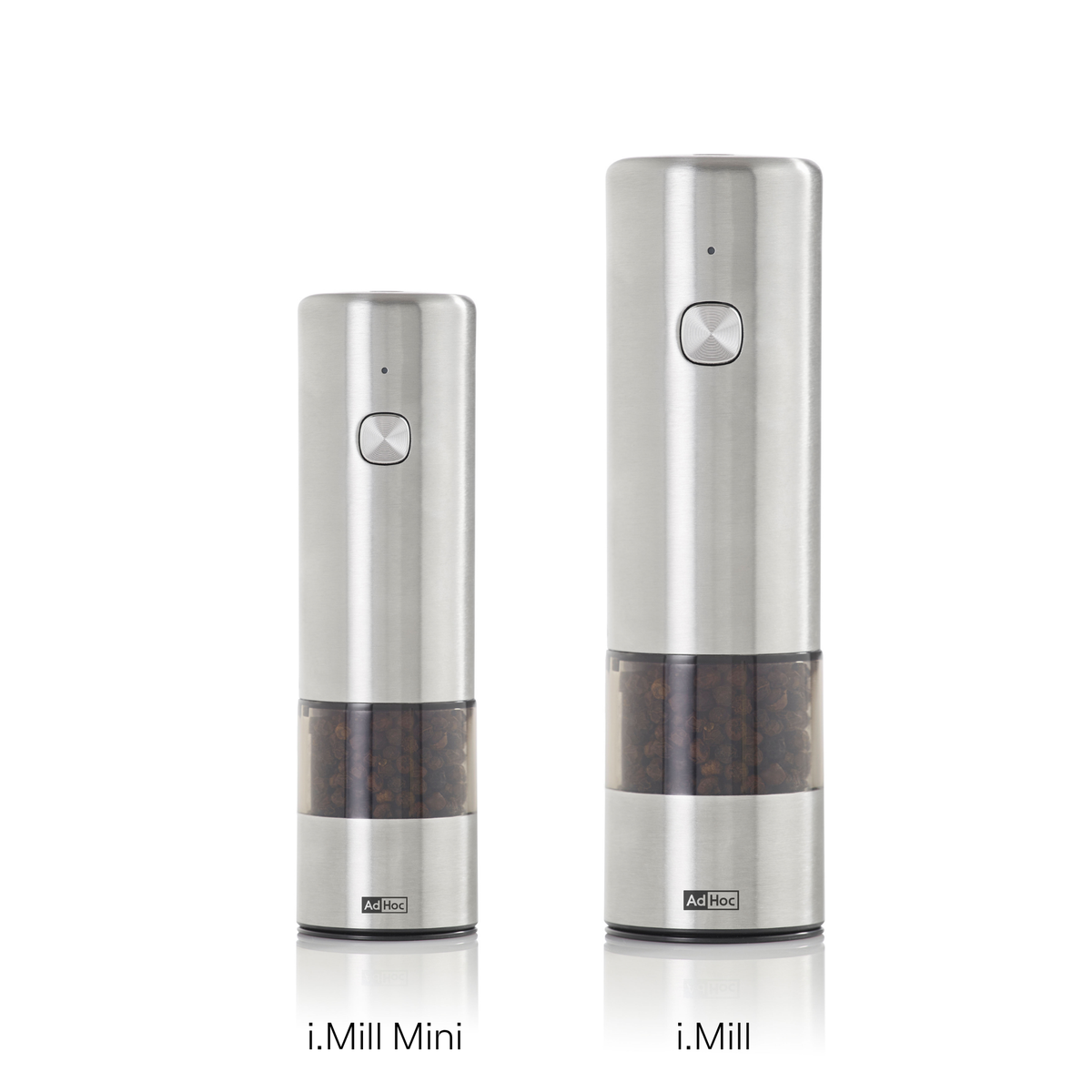 i.Mill Mini rechargeable electric salt and pepper mill - stainless steel