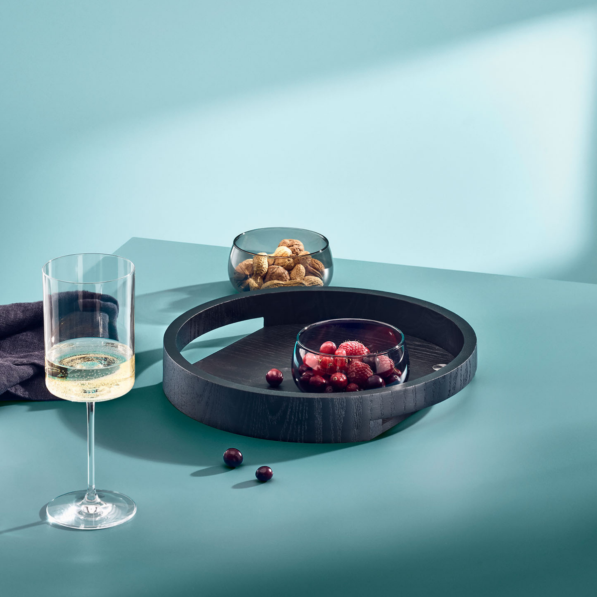 Aura serving tray black