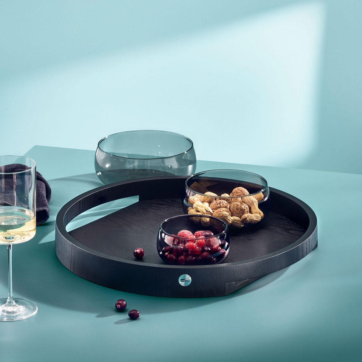 Aura serving tray black