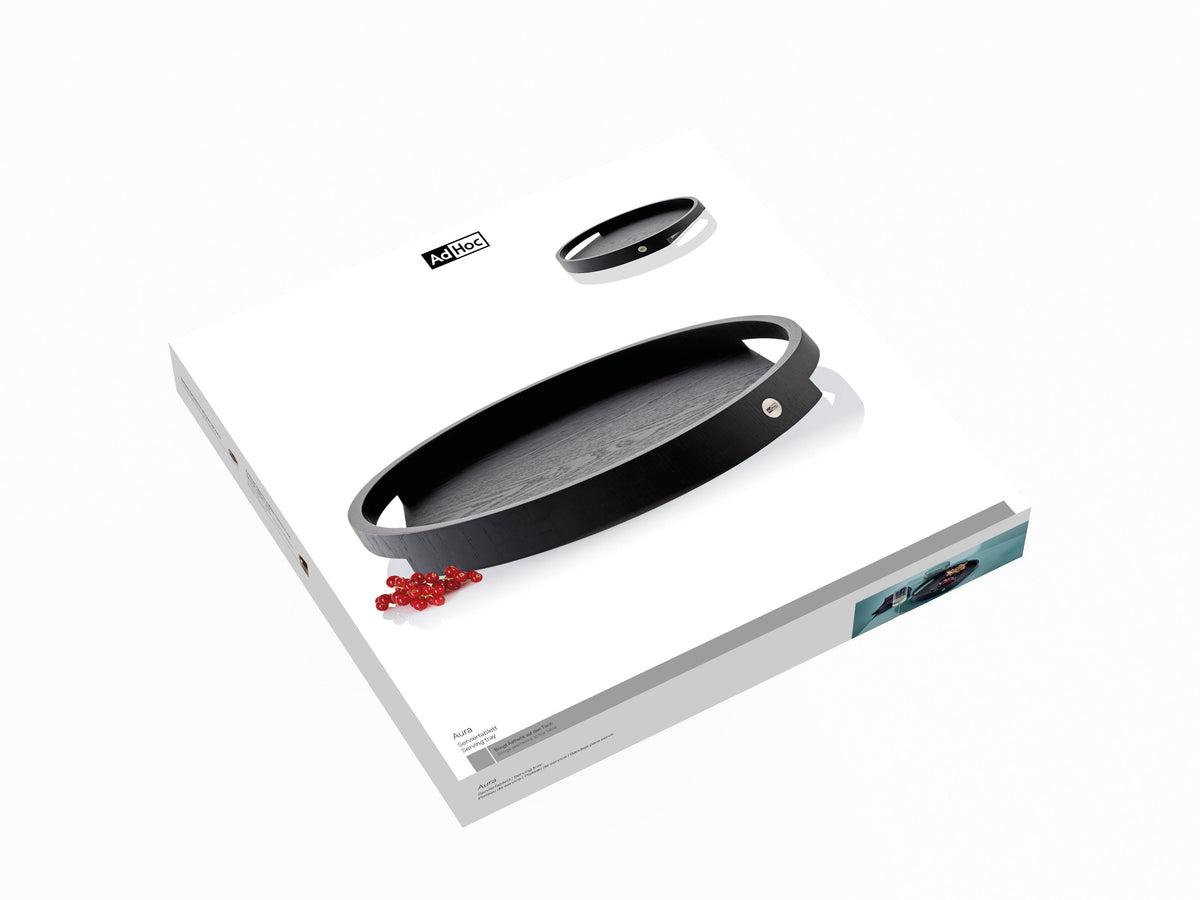 Aura serving tray black