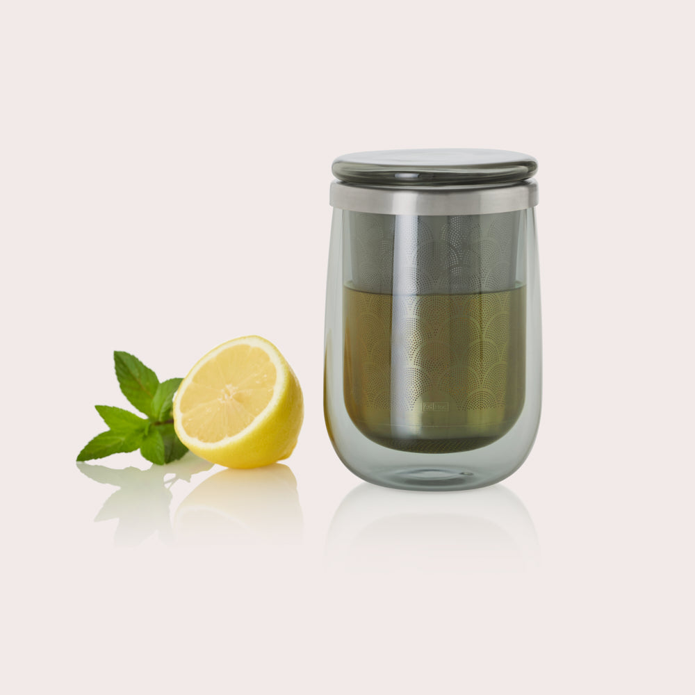 Fusion Glass tea glass with tea infuser